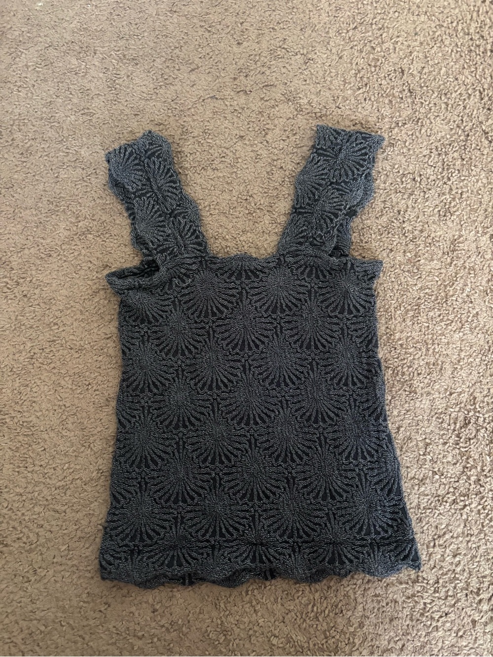 Free People Charcoal Crochet Tank